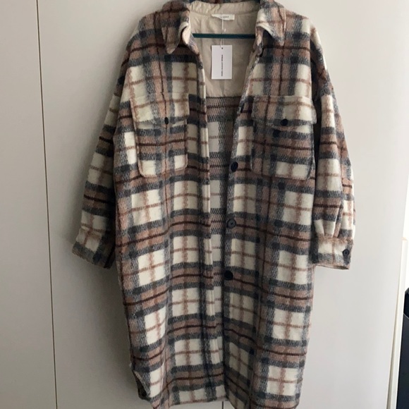 Isabel Marant Jackets & Blazers - Plaid Flannel Wool-blend Coat In Neutrals